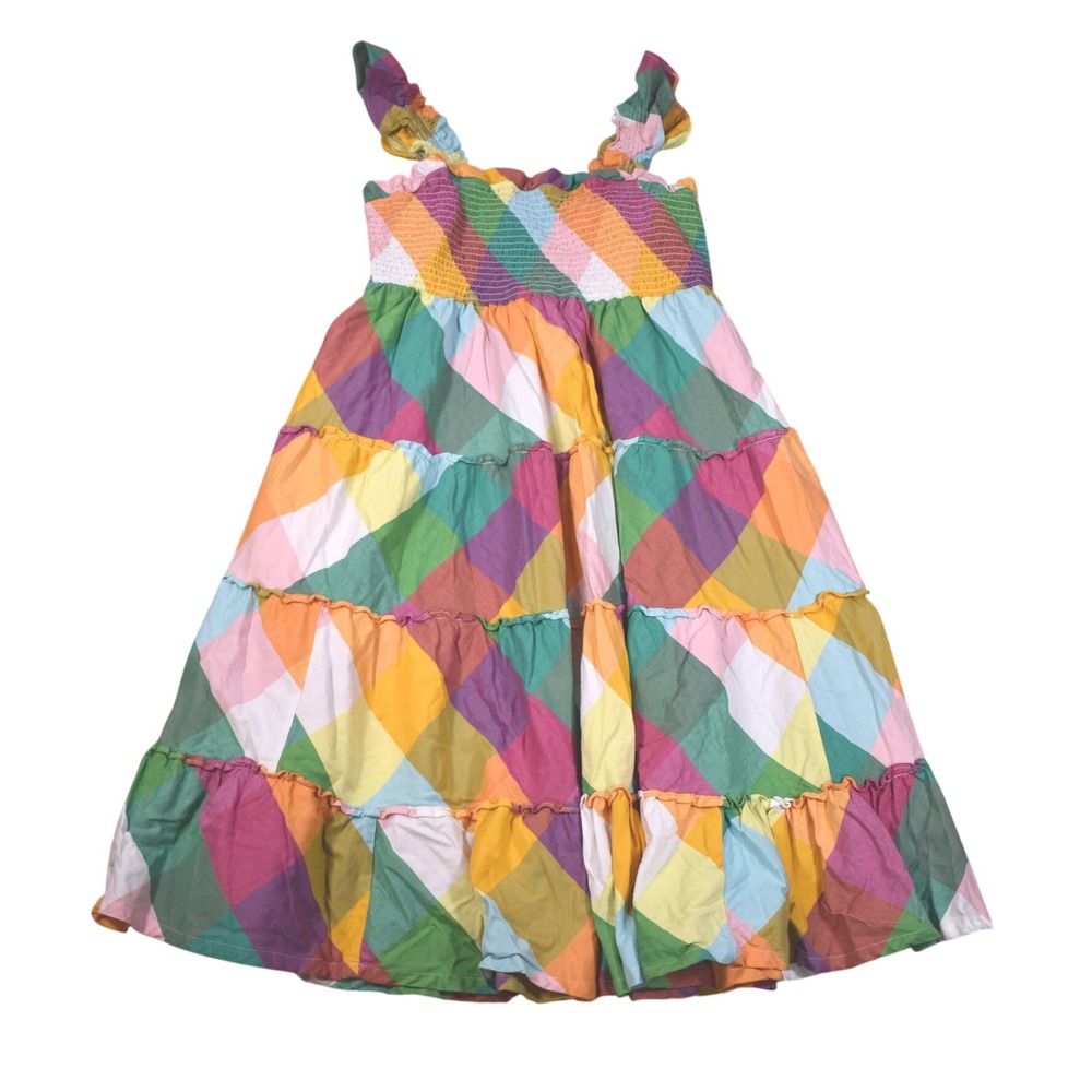 Crown & Ivy Colorful Plus Size Summer Smocked Boho Maxi Tiered Dress Women 3X